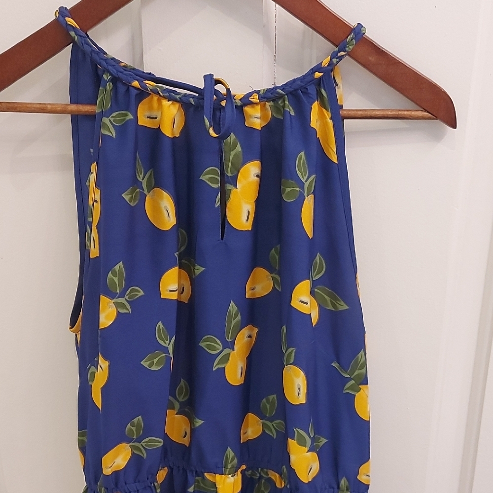 Ultra Pink Blue and Yellow High Low Dress - Picture 4 of 13